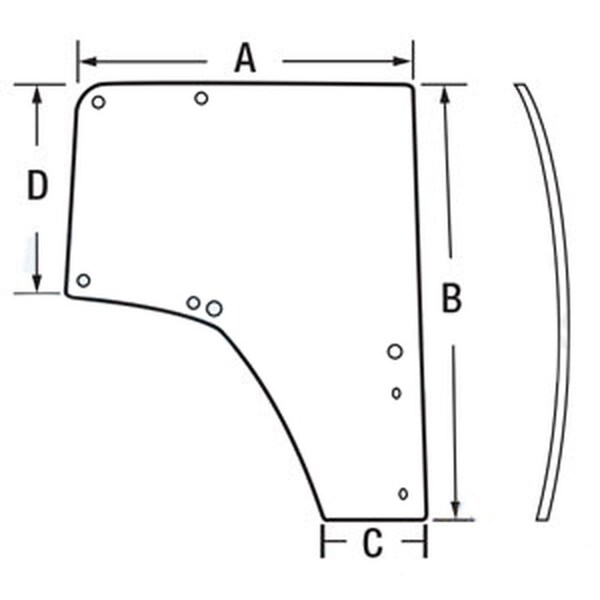 Aftermarket L174377 Right Hand Glass Door Fits John Deere 7430 7330 7530 7130 7230 6230 RH CAH40-0271 - main